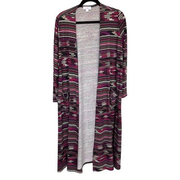 Lularoe Women's Purple Southwest Aztec Sarah Duster Size Medium - Picture 2 of 6